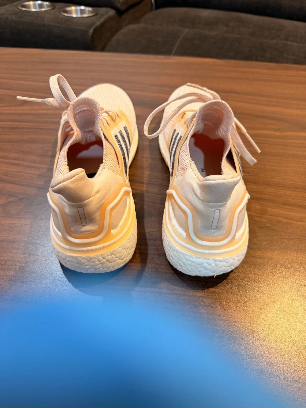 adidas Ultraboost Parley Sneakers in Pale Pink with Navy Stripes